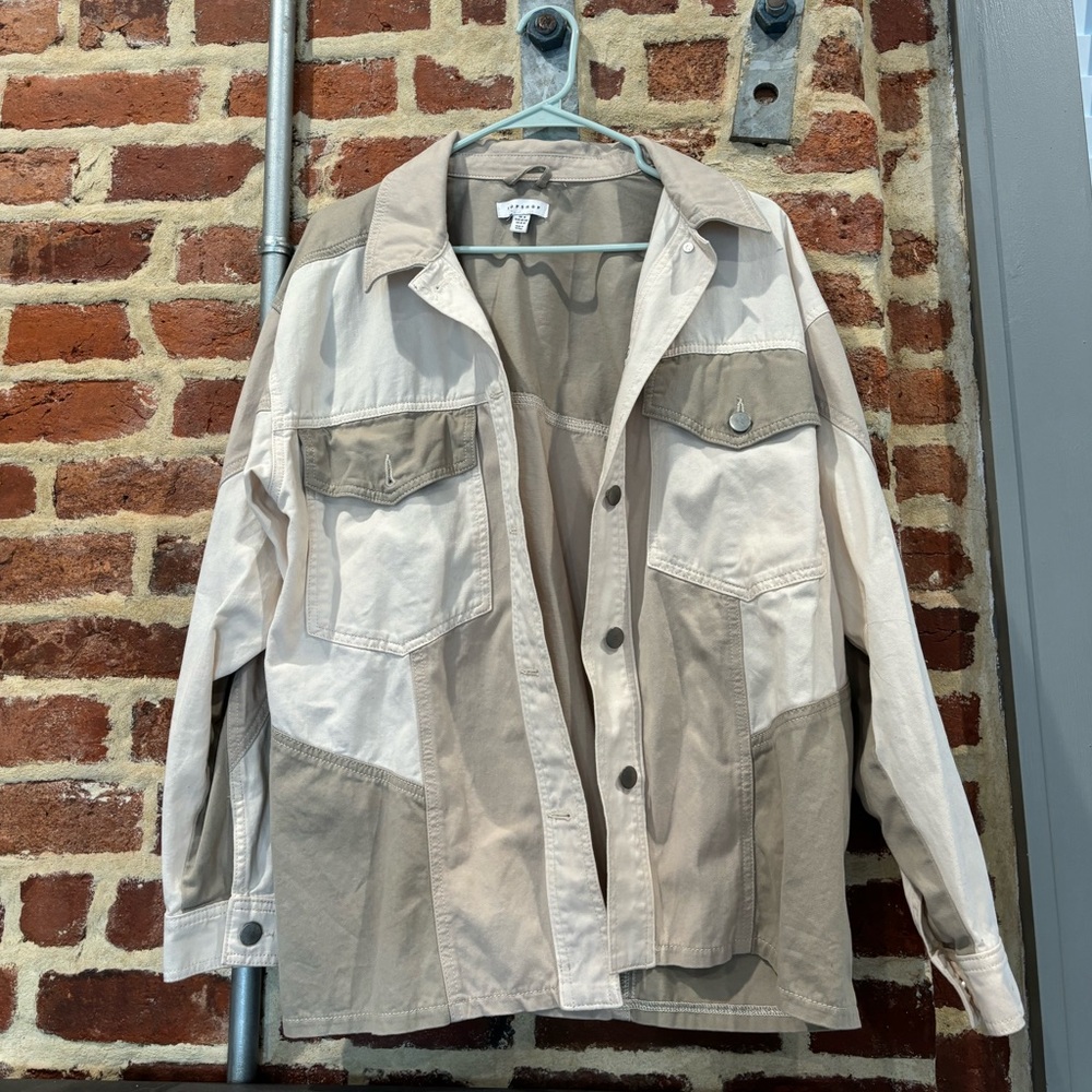 Topshop Colorblock Denim Jacket